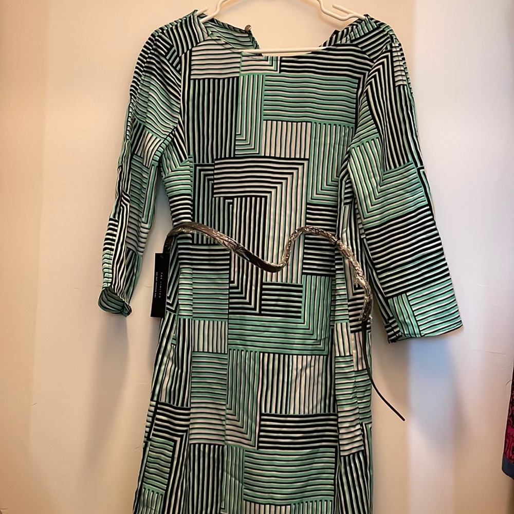Limited green and black geo dress